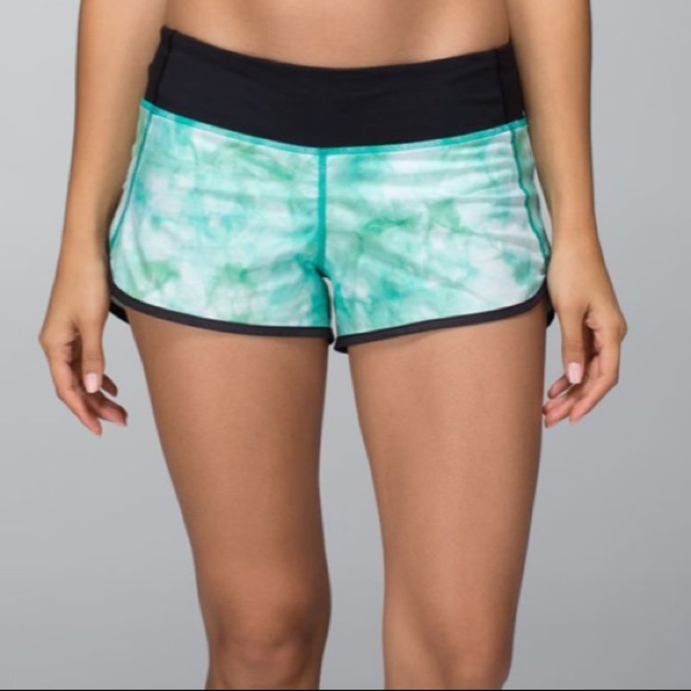 lululemon athletica Green Tie-Dye Athletic Shorts